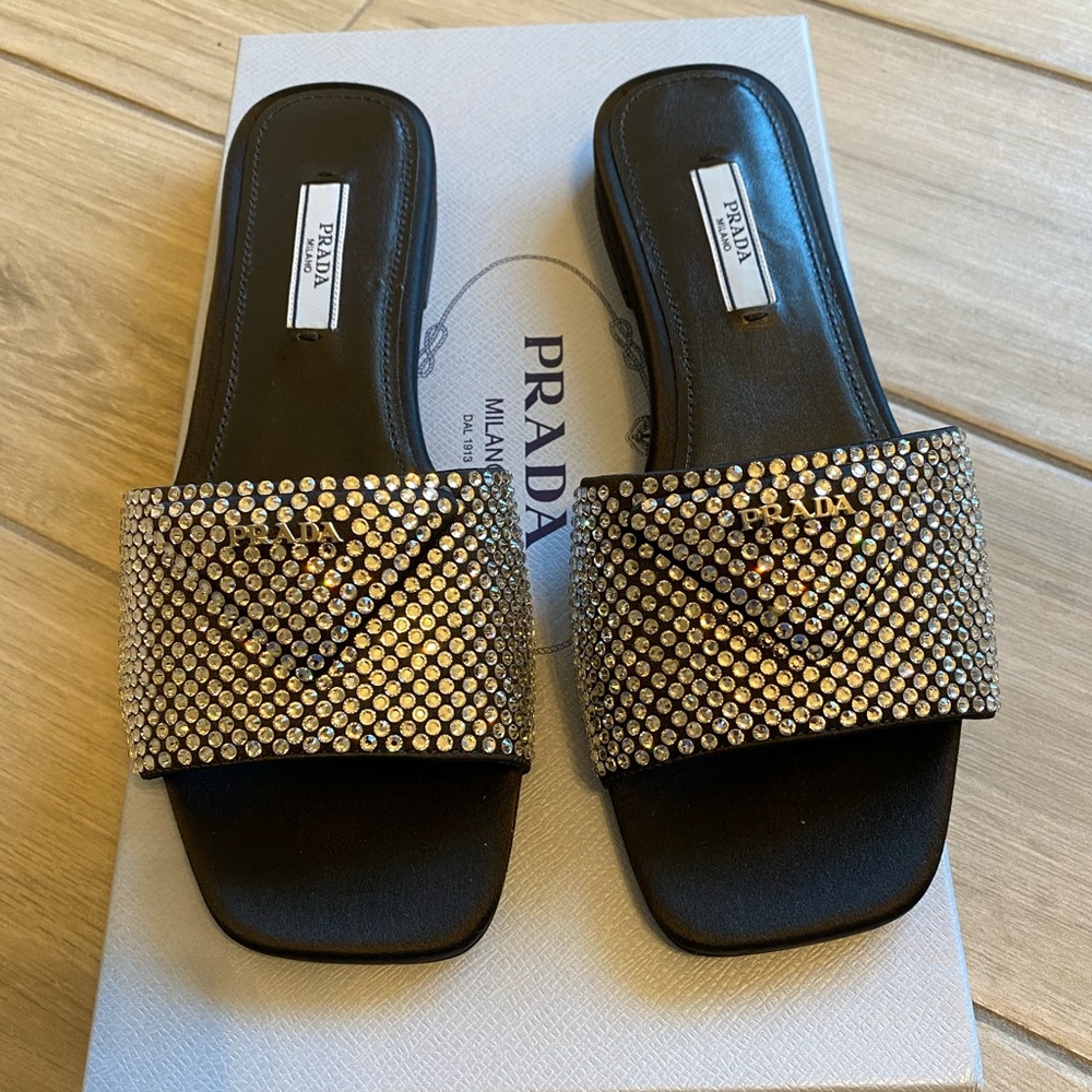 Brand new in box prada crystal sandals size 36